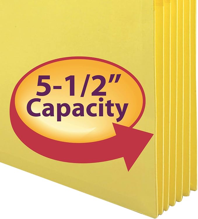 Smead Pocket, Letter, Straight, 5.75-Inch Expansion, Yellow, 10 per Box (73243) - Image 2