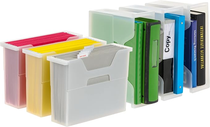 IRIS USA 6-Pack Small Desktop File Box with Open Lid, Clear | Organize paperwork, mail, magazines, and office supplies with portable storage for desks, classrooms, and home workspaces - Image 10