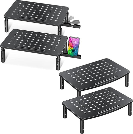 Zimilar 2 Pack Height Adjustable Monitor Stand Riser with Unique Star Mesh Design by Zimilar