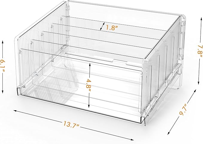 File Sorter Organizer, 5 Sections Acrylic Letter Tray for Desk, Mail Organizer Letter Holder for Envelopes, Mail, Electronics 1Pack | Desk Mail Organizer Letter Holder for Envelopes, Mail, Electronics - Image 3