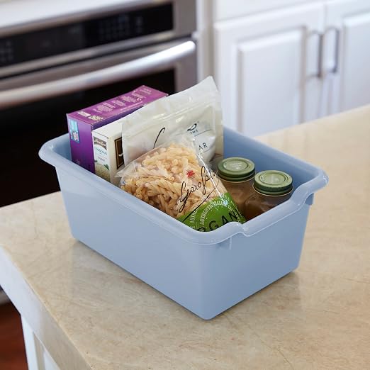 ECR4Kids Scoop Front Storage Bins, Multipurpose Organization, Powder Blue, 10-Piece - Image 8