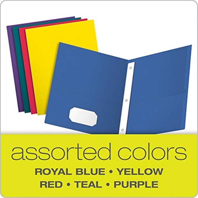 Oxford Twin Pocket Folders with Fasteners, Letter Size, Assorted Colors, 25 per Box (57715) - Image 4