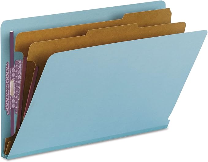 Smead End Tab Classification Folder, Legal, Straight, 2 Dividers, Blue, 10 per Box (29781) - Image 8