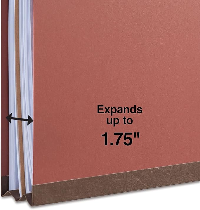 Staples Pressboard Classification Folder, Legal Size, 2/5‑Cut Top Tab, 1 Divider, Red, Durable Construction, 10/Box - Image 4