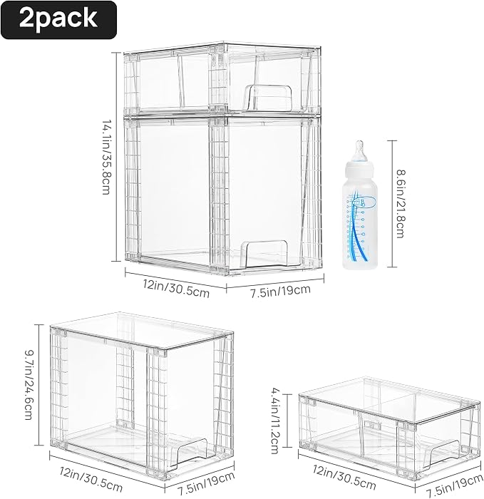 Vtopmart Clear Stackable Storage Drawers - Image 2