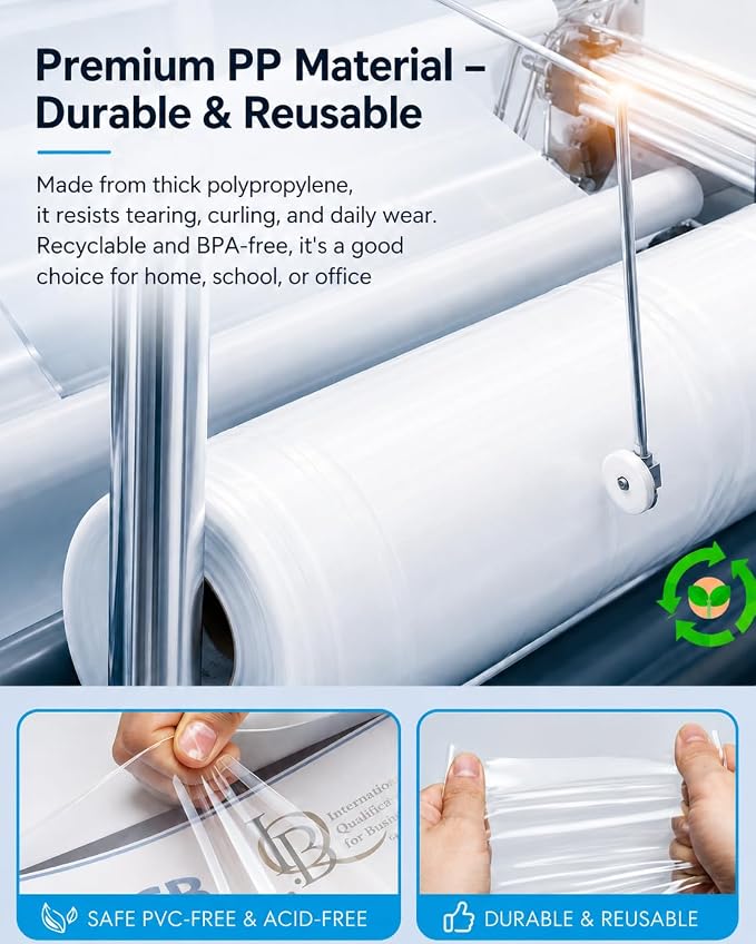 KTRIO Sheet Protectors for 3 Ring Binder 500 Pack, Plastic Sleeves 8.5 x 11 | Clear Page Protectors, Acid-Free Plastic, Fits Letter Size Paper Documents, Top Loading, Business Office School Supplies - Image 3