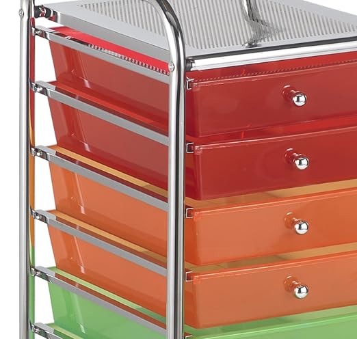 ECR4Kids 20-Drawer Everyday Mobile Storage Utility Cart, Craft Organizer, Assorted - Image 6