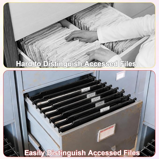 party greeting 8 Pack File and Folder Dividers 9.4x12.7 Inch Plastic Hanging Filing Cabinet Dividers Organizers Insertable File Separators Supplies for Office Drawer Organization (Black) - Image 6