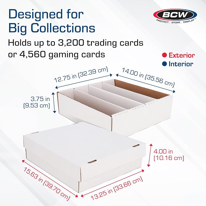 BCW Monster Box - 4ct Trading Card Storage Box | Holds 3200 Cards | Sports & TCG Card Organizer - Image 3