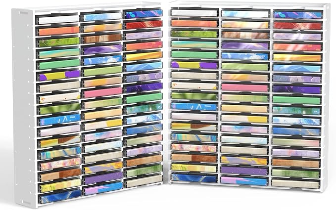 Cassette Tape Storage 51 Slot Desktop Rack 2PCS | Holds up to 102 Cassette Tapes, Wall-Mounted Design Keeps Audio Tapes Organized and Easy to Access by SANFURNEY