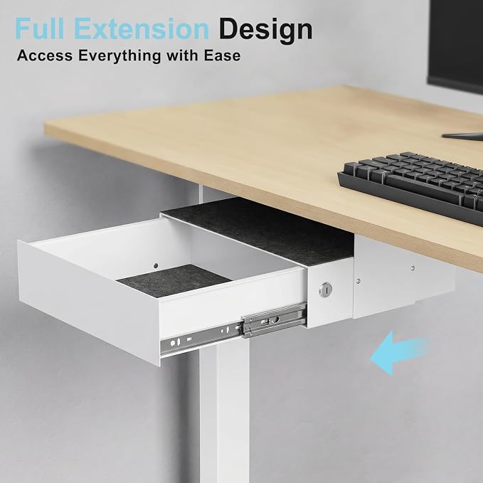 Under Desk Drawer Slide Out, Lockable Steel Drawer,13.8",White | Storage Drawer with Lock and Keys, Full-Extension Slides, Undermount Drawer for Home Office & Standing Desk - Image 5
