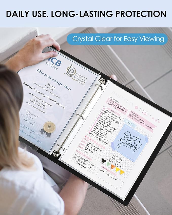 KTRIO Sheet Protectors 8.5 x 11, Page Protector for 3 Ring Binder, 450 Pack | Crystal Clear, Top Loading, PVC-Free & Acid-Free Polypropylene, No Print Transfer, Protects Letter Size Documents - Image 5