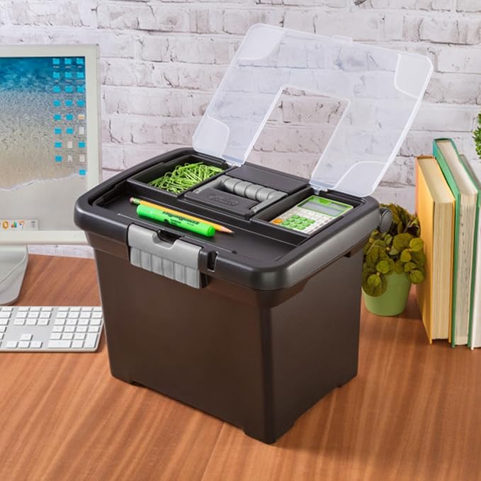 Sterilite Portable File Box with Latching Lids for Home and Office, 12-Pack | Heavy-Duty and Stackable Plastic Containers with Latches for Closet, Cabinet, Bedroom, Bathroom and Dorm Room Organization - Image 7