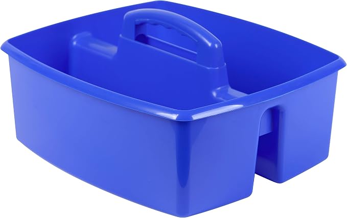 Storex 2-Compartment Large Craft Caddy – Multipurpose Classroom Organizer with Handle, Assorted Colors, 6-Pack (00948A06C) - Image 3