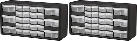 Akro-Mils 26-Drawer Plastic Drawer Storage Cabinet for Garage Organization, Bead Organizer, Building Bricks Storage, Teacher Toolbox, Makeup Organizer, 20-Inch W x 6-Inch D x 10-Inch H, 10126 Black by Akro-Mils