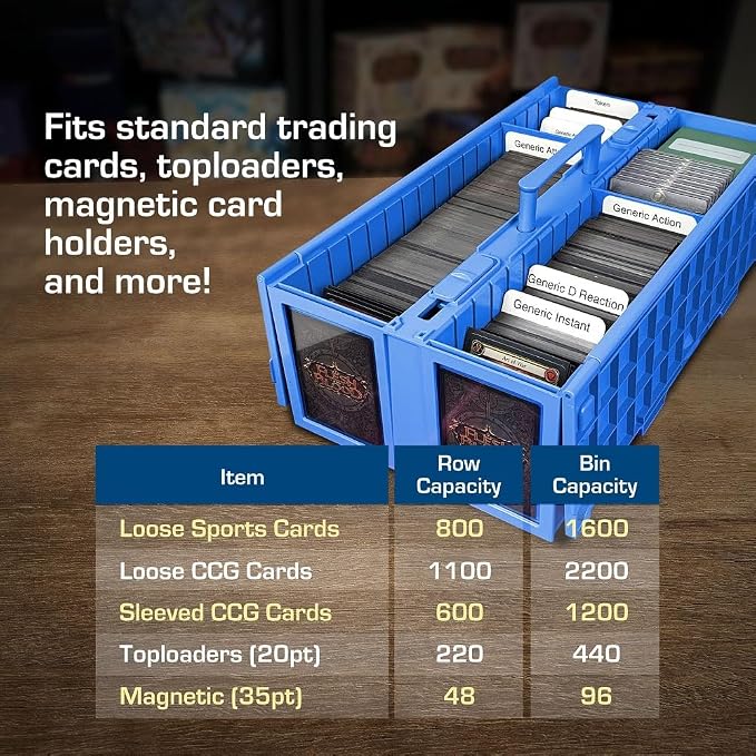 BCW Collectible Card Bin – (Single, Blue) | Holds up to 1600 Cards | Plastic Storage Box for Pokémon, MTG & Sports Cards - Image 5