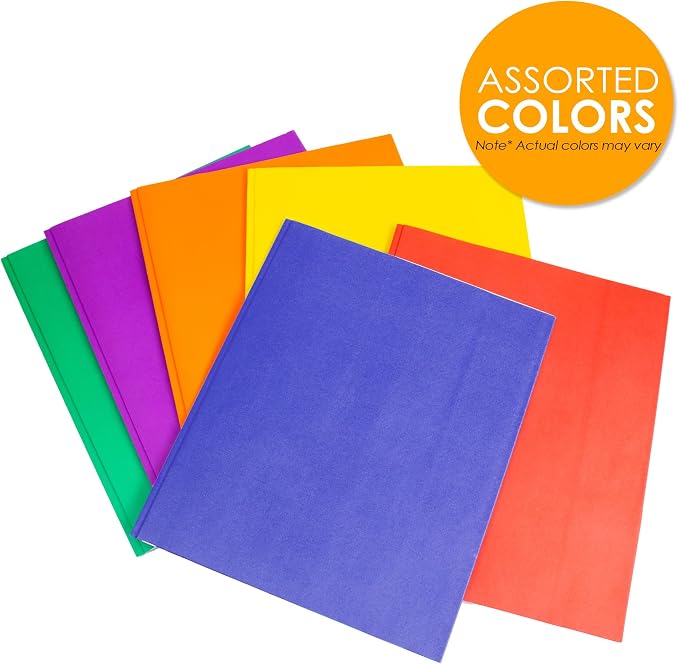 BAZIC Products Assorted Color Paper 2-Pocket Folder, 6-Set | two interior pockets; Holds 8.5 x 11 in sheets - Image 5
