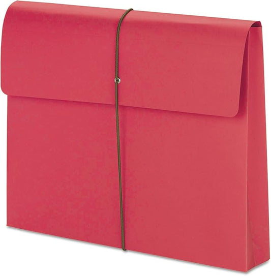 Smead Colored Expanding File Wallet with Flap and Cord Closure, 2" Expansion, Letter Size, Red, 10 per Box (77205) by SMEAD