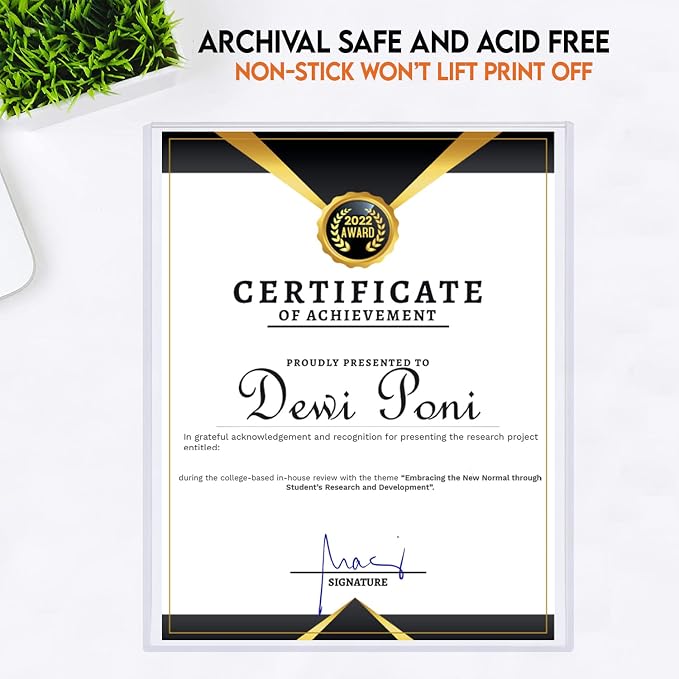 25 Pack 8.5 x 11 Rigid Print Protectors, Heavy Duty Page Protectors | Hard Plastic PVC, Clear Top Loaders, Acid Free Archival Safe, Waterproof, Document Protectors, Birth Certificate Holder - Image 6