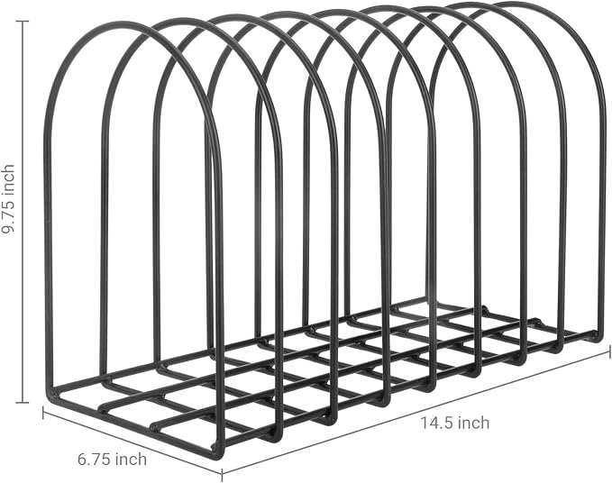 MyGift Large Desktop Document Holder, Black Metal Wire File Folder Organizer Rack with 8-Slots and Arch Design - Image 4