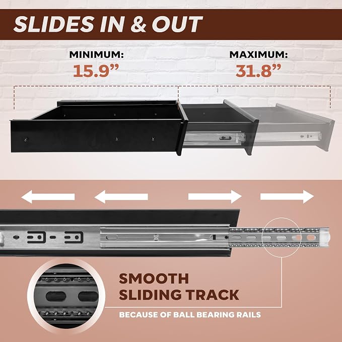 Large 23.6 Inch Under Desk Drawer Slide Out, Pencil Drawer, Undermount Desk Drawer, Under Counter Drawers, Attachable Desk Drawer, Drawer For Under Desk, Undermount Drawer, Under Desk Pull Out Drawer - Image 4