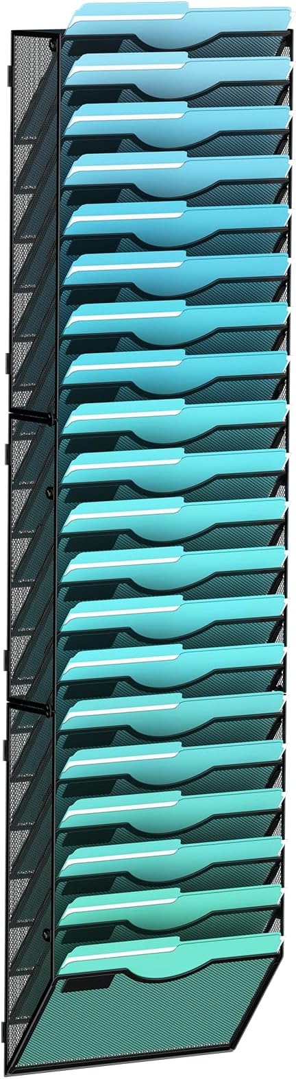 Gawerk 20-Tier Wall File Organizer Hanging Wall File Holder Wall Mount Paper Folder Organize by Gawerk