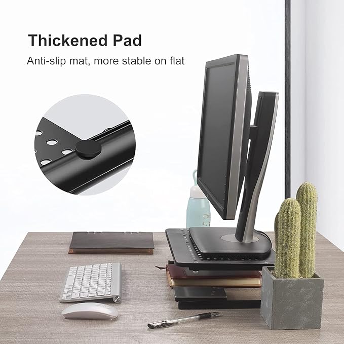 suptek Monitor Stand Riser for Computer,Laptop,Printer, Notebook and All Flat Screen Display with Vented Metal Platform and 4 Inches Height Underneath Storage (MST004) - Image 4