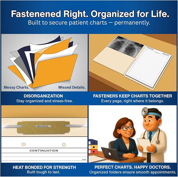 Manila Pocket File Folders, Doctor Stuff, Reinforced End Tab Folder with 1/2 Pocket on Inside Left and 2" Bonded Fastener on Top Right, Letter Size, 14 pt Manila Stock, Carton of 250 - Image 5