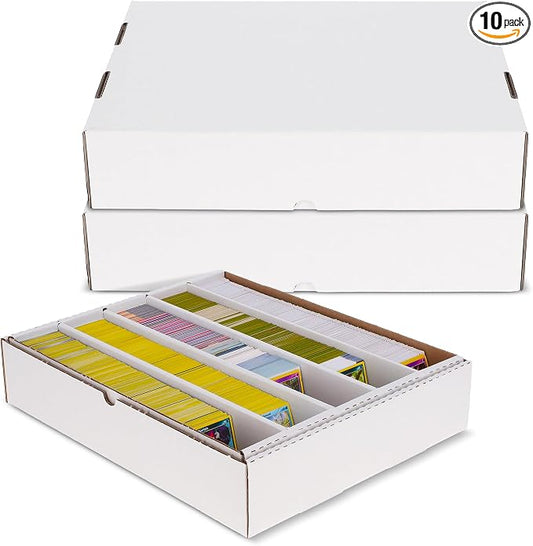 BCW 5000ct Trading Card Storage Boxes (Full Lid) – 10 Pack | TCG & MTG Card Storage Organizer | Fits Card Dividers & Sorting Tray | Corrugated Cardboard Box for Collectible Cards by BCW