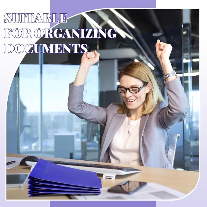 Skyygemm 48 Pcs Classification Folders Letter Size, 2 Divider Pressboard File Folders with 3. 5 Inch Expansion, 2 Prongs Fastener, Heavy Duty Office File Organizers for Teachers, Medical (Purple) - Image 7