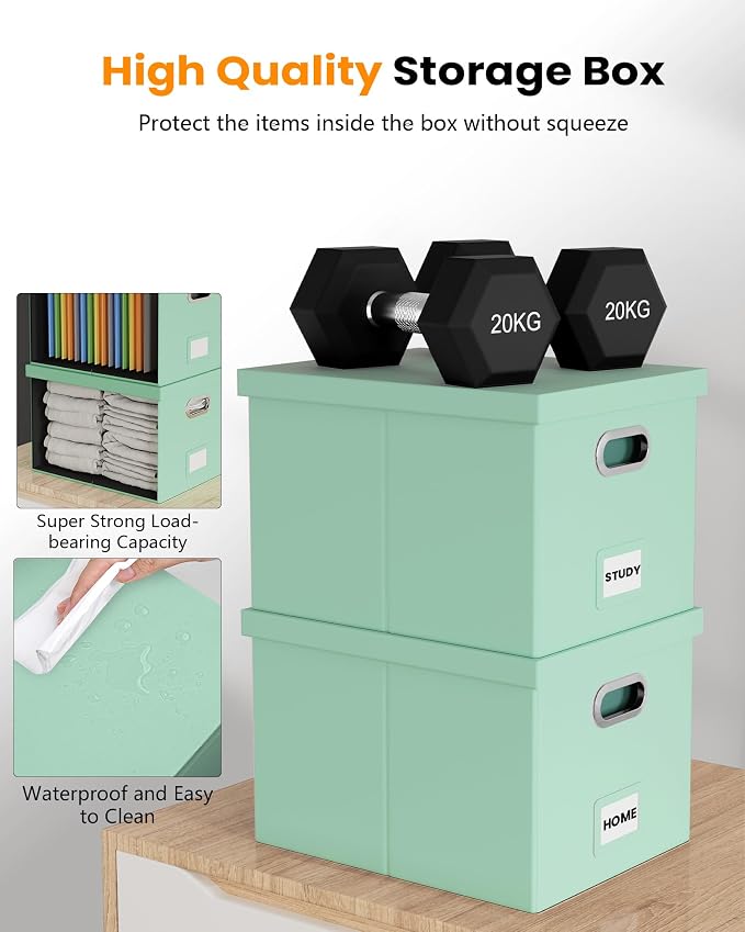 Storage File Box(New) (Mint-green(Leather), 1 pack), AM03118 - Image 5