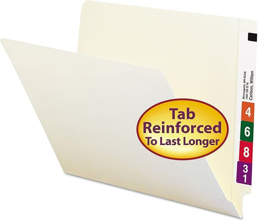 Smead End Tab File Folder, Shelf-Master Reinforced Straight-Cut Tab, Letter Size, Manila, 100 per Box (24109) by SMEAD