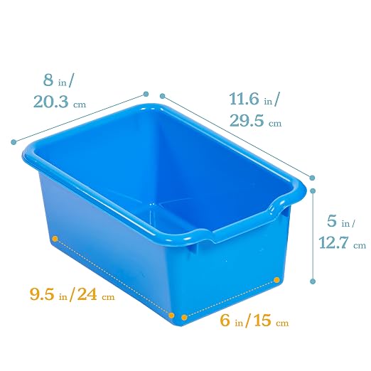 ECR4Kids Scoop Front Storage Bin, Multipurpose Organization, Assorted, 5-Piece - Image 2