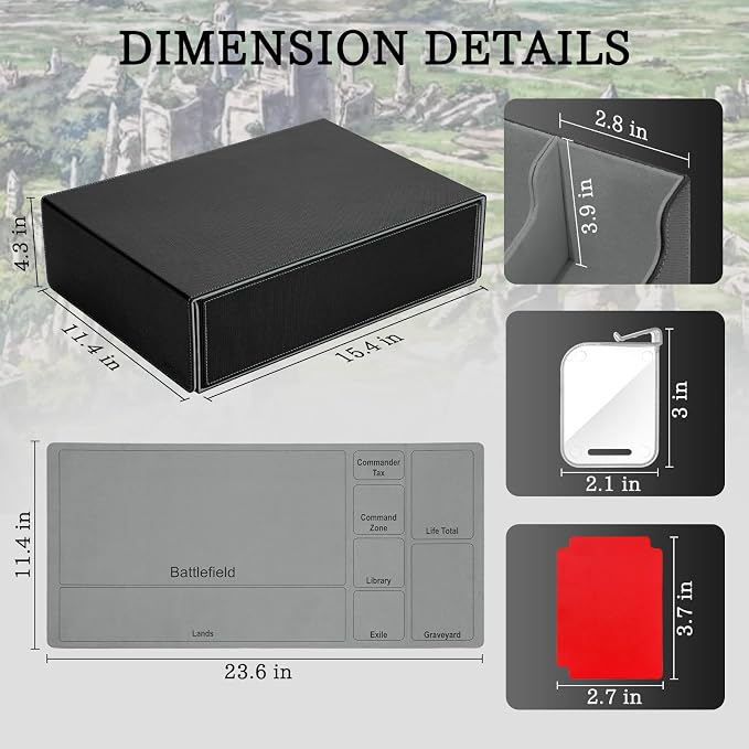 5 Row Trading Card Storage Box, 3800+Bulk Card Organizer Box with 20 Dividers & 5 Supporters, Graded Card Deck Box for YuGiOh, MTG, TCG Black/Grey - Image 5