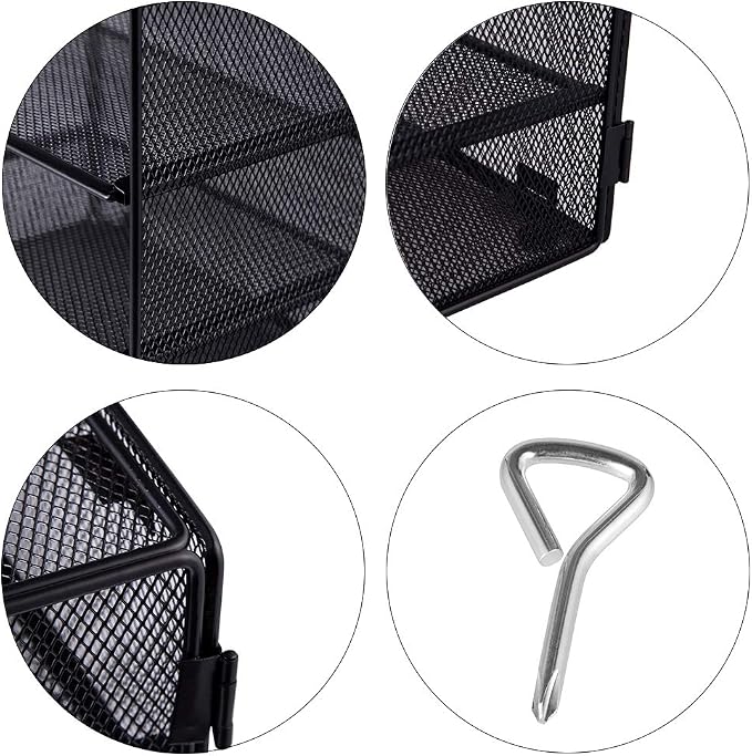 5 Slot Mesh Desk Organizer Tray, File Paper Letter Folder Holder Desktop Paper Sorter Mail Organization Rack Storage Accessories, for Office Home School Classroom, Black - Image 4