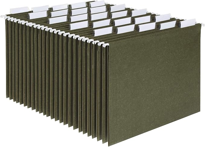 Pendaflex Extra Capacity Reinforced Hanging File Folders, Letter Size, Standard Green (04152X2) and Pendaflex Hanging File Folders, Letter Size, Standard Green, 1/5-Cut Adjustable Tabs (81602) - Image 5