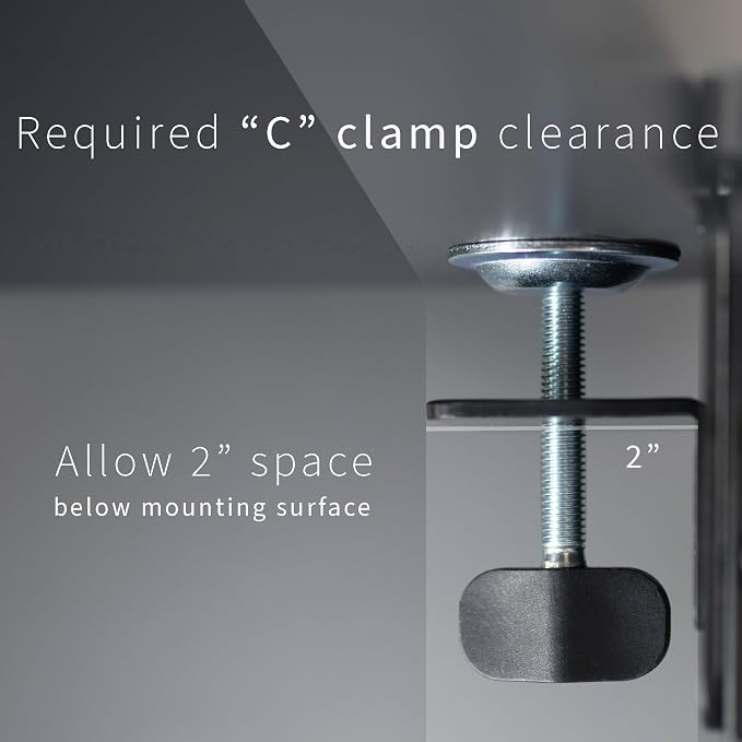 VIVO Black Clamp-on 30 x 12 in Desk Extender, DESK-EXT30 | Foldable, Wrist Support Arm Rest, Office Keyboard Tray, Side Table Extension Attachment - Image 7