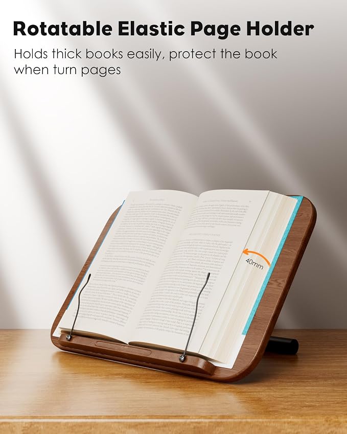 aboutool 2 in 1 Dual-use Floor Book Stand & Desktop Book Stand,Height Adjustable from 33-63in, Adjustable Book Holder with Elastic Page Clips for Music Scores, Recipe, Tablet, Laptop - Image 9