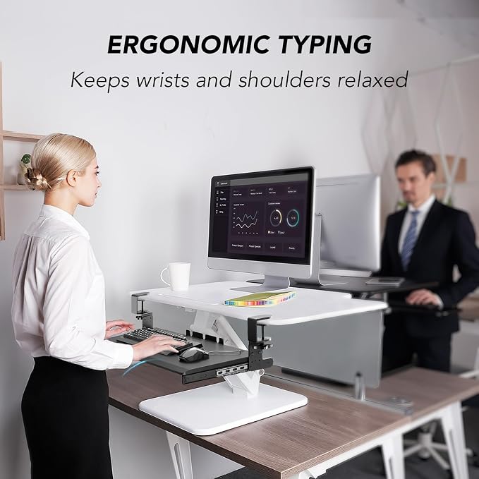 Keyboard Tray Under Desk Pull Out with Extra Sturdy Adjustable C Clamp Mount System, 27.3 (32.5 inch Including Clamps) x 11 Inch Slide-Out Platform Computer Drawer for Typing, Black,AX01WB01 - Image 9