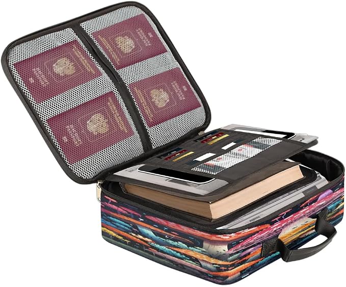 File Organizer Beautiful Mushrooms Document Organizer with Handle Portable File Organizer Bag Home Travel Storage Bags for Files Laptop Certificates - Image 2