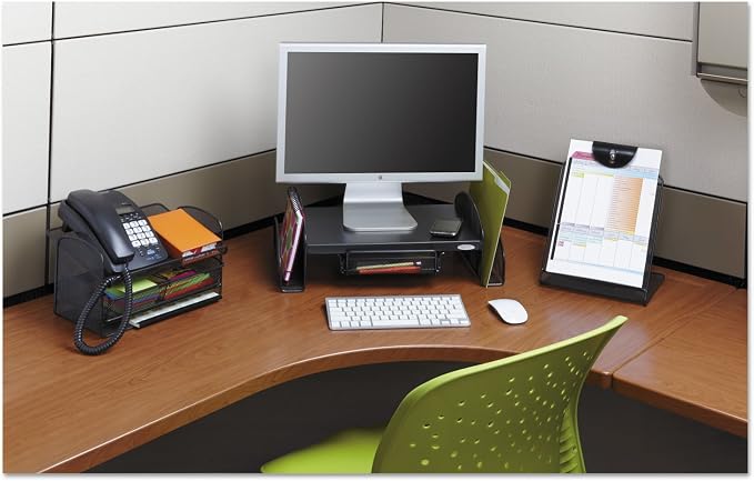 Safco 3603BL Wood Desk Riser, Optimize Supplies and Monitor Heights, Organize Desk and Tables, 8.25 Inch Riser, Black - Image 3