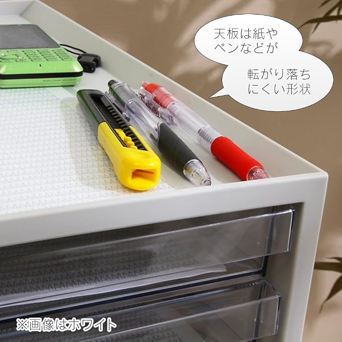Iris Ohyama LCE-14S Ultra Shallow Type 14 Tiers A4 Letter Case, Stackable Up to 3 Tiers, Index Stickers, Drawer, Office Storage, Desk, Document Case, Storage Case, Envelopes, Clear, Storage, Tabletop, - Image 4