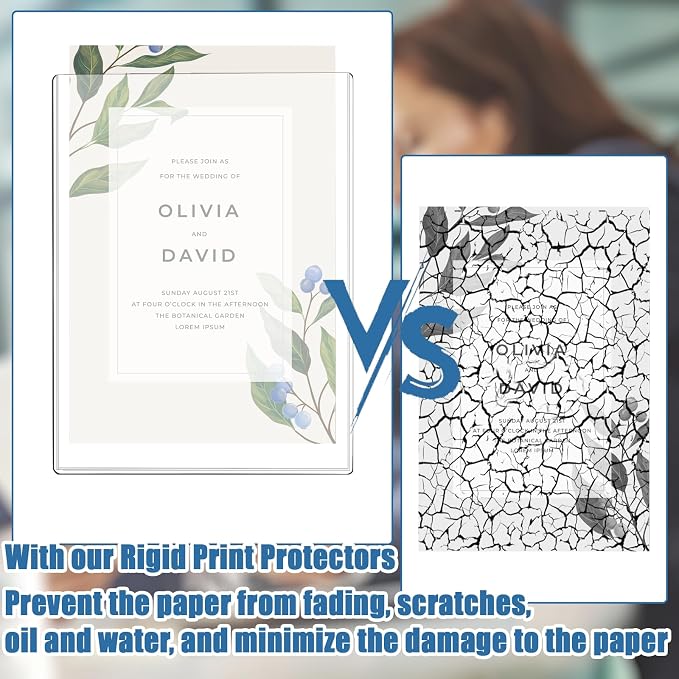 25 Pcs 8 1/2" x 11" Rigid Print Protectors Clear Sheet Protectors Hard Plastic Paper Page Magazine Protectors for Collectors Rigid Top Loaders Document Holder Birth Certificate Protector - Image 3