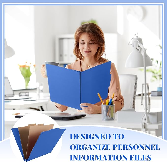 12 Pcs Skyygemm Classification Folder Letter Size, 2 Pocket File,Dark Blue | Back to School Supplies, File Organizer with Fastener, Expanding File Organizer Bulk for Office Employee, Staff, Teacher - Image 6