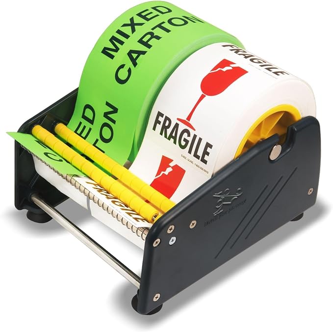 Excell LD-619 Economy Lightweight Label Dispenser (6.5" Wide, 1"/3" Core) | Lightweight plastic dispenser with 4 suction cups. Fits multi-roll labels up to 6.5" (1"/3" core). Pull-and-take easy peel - Image 6