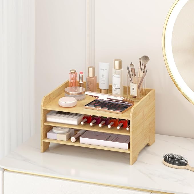 Bamboo File Organizer for Desk, Desktop Paper Tray and Mail Holder | Three open tiers keep A4/letter paper, folders, bills and mail sorted, visible and easy to reach while saving desk space - Image 6