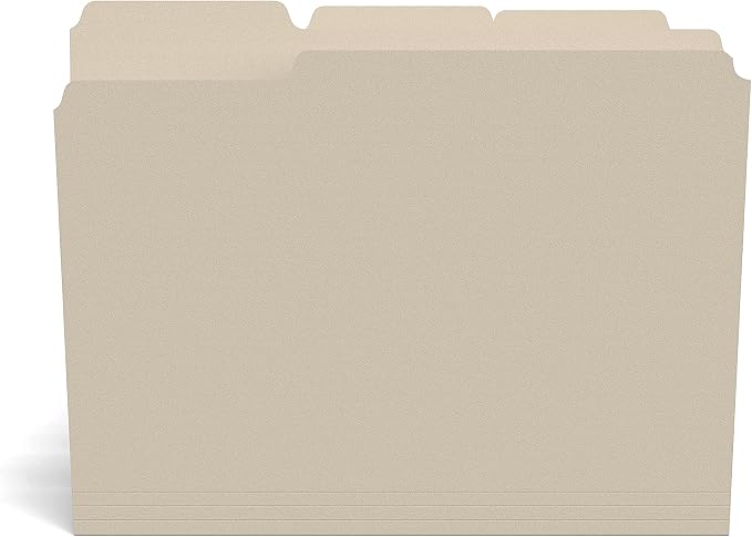 Staples File Folders, Letter Size, 3‑Tab Design, Manila, Durable Paper Stock, 1000/Carton by Staples