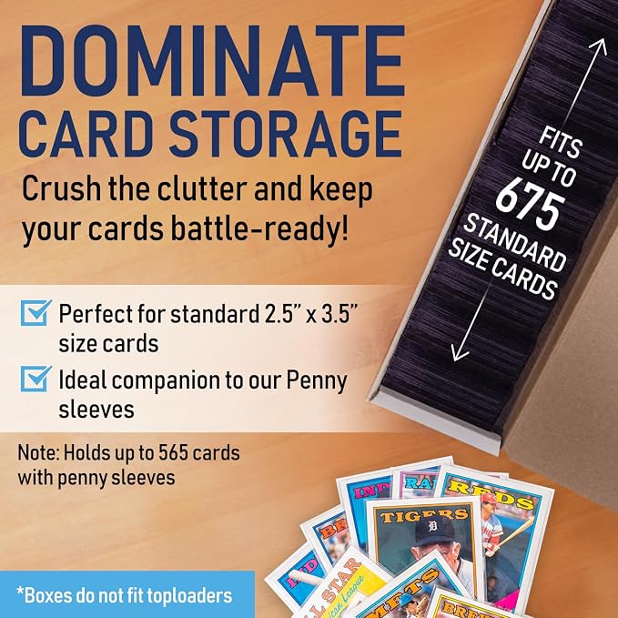 Premium Trading Card Box Storage For Sports, Baseball, Football, Basketball, MTG & TCG Collector | Baseball Card Storage Boxes & Organizer For Magic Sorter Bulk. Sports Holder For Collection. - Image 4