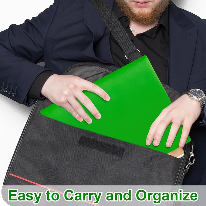 12-Pack Plastic Folders with Pockets,2-Pocket Poly Folders Holds 8-1/2" x 11" Paper for School/Office/Home, Green - Image 6