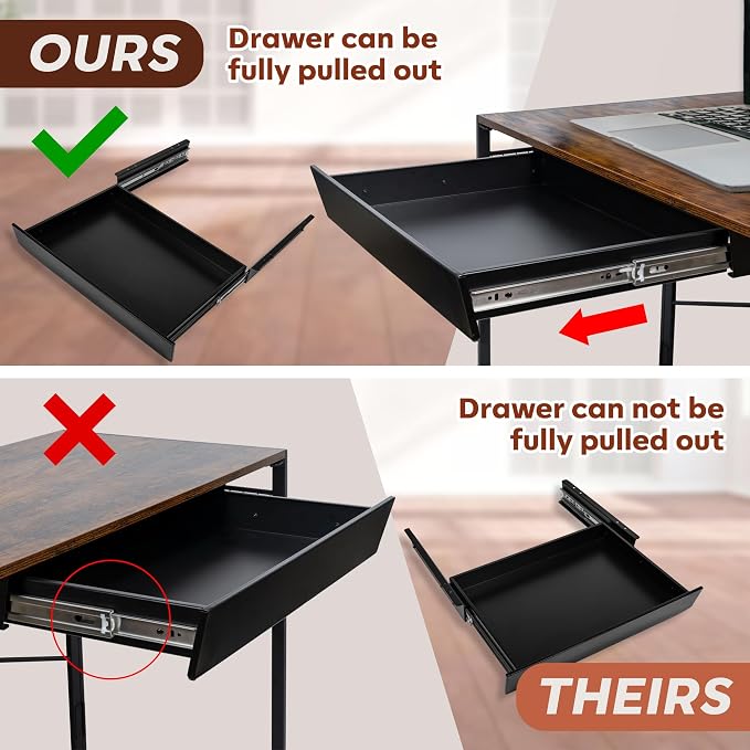 Large 23.6 Inch Under Desk Drawer Slide Out, Pencil Drawer, Undermount Desk Drawer, Under Counter Drawers, Attachable Desk Drawer, Drawer For Under Desk, Undermount Drawer, Under Desk Pull Out Drawer - Image 3